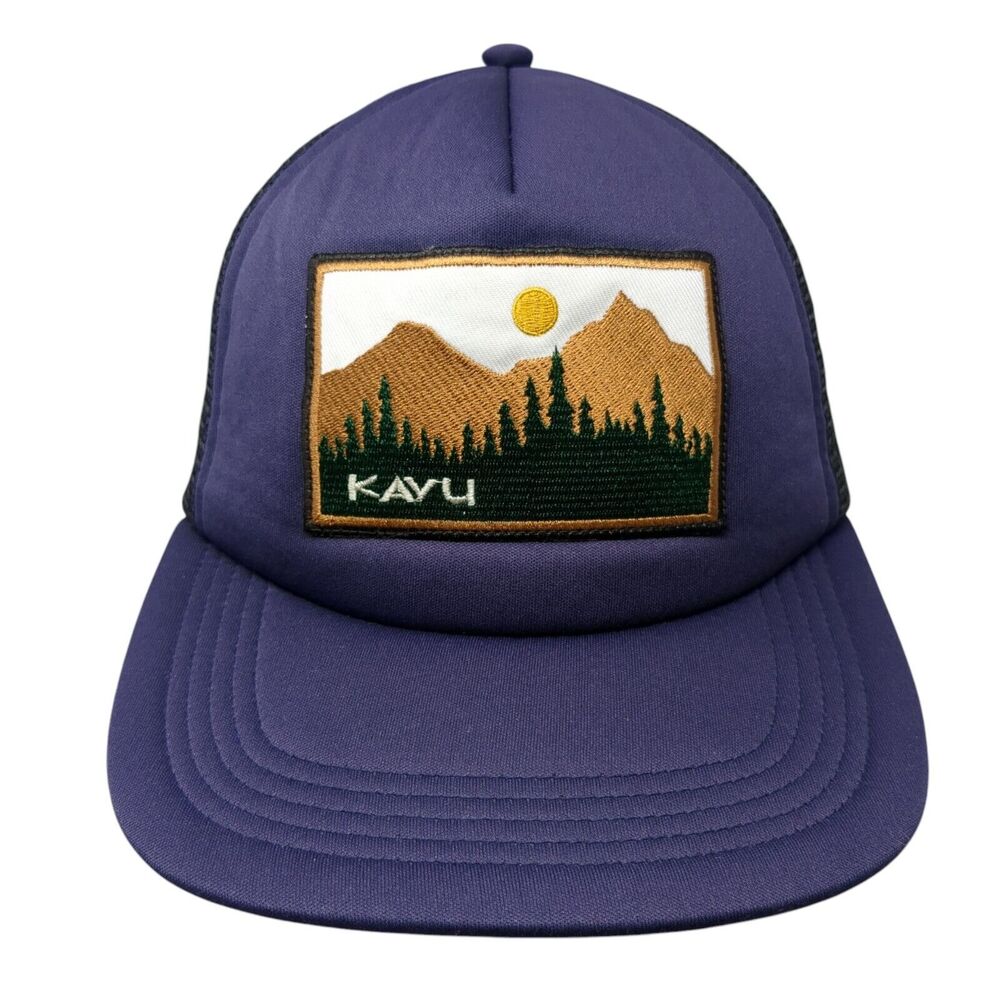 KAYU Snapback Trucker Hat Blue One Size Adjustable Embroidered Mesh Back 6 Panel
